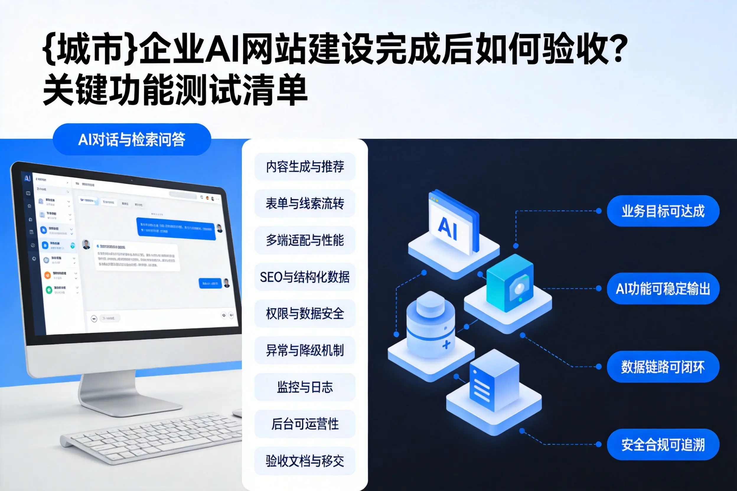 晋中企业AI网站建设完成后如何验收？关键功能测试清单