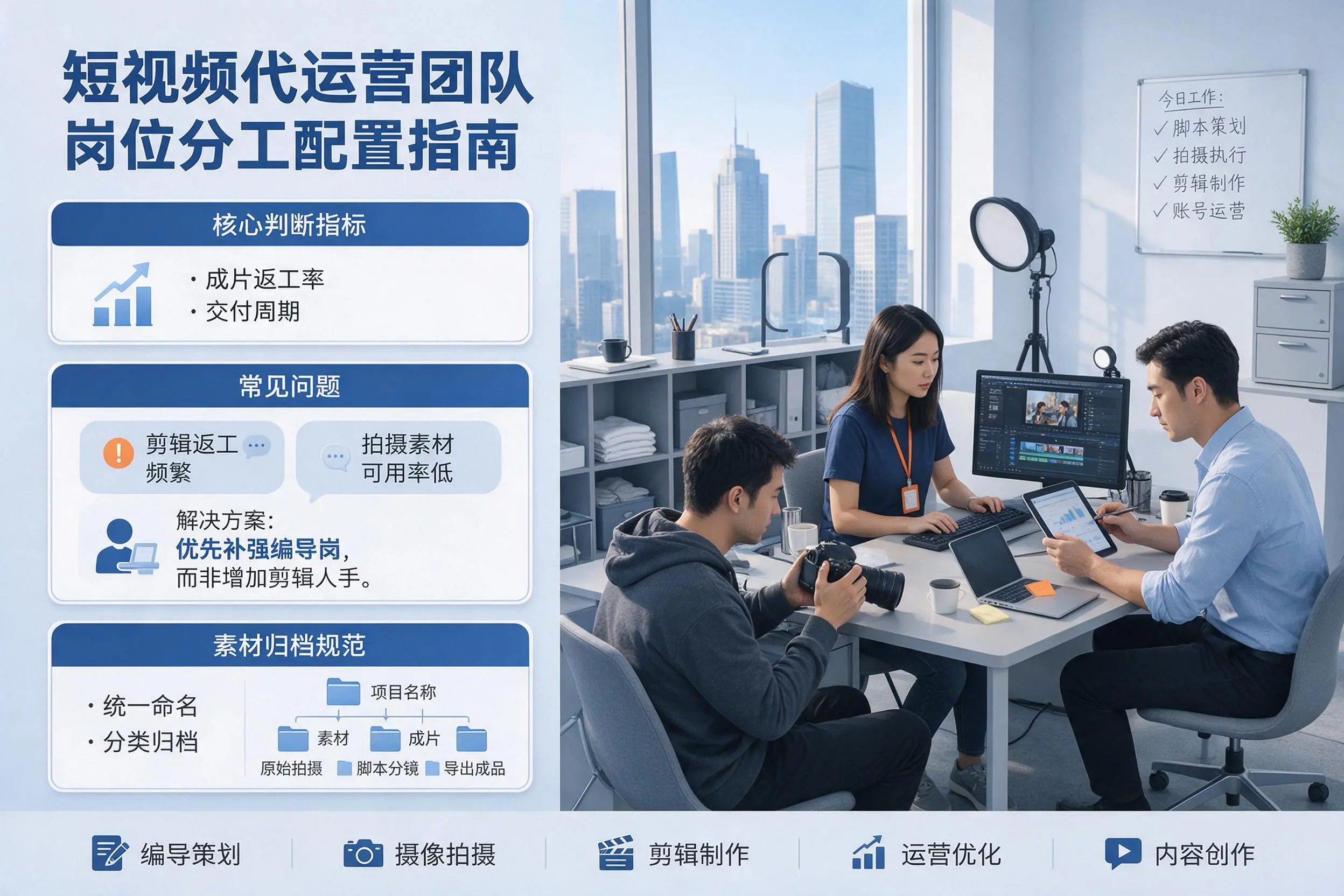 短视频代运营团队如何配置?晋中企业岗位分工科普说明