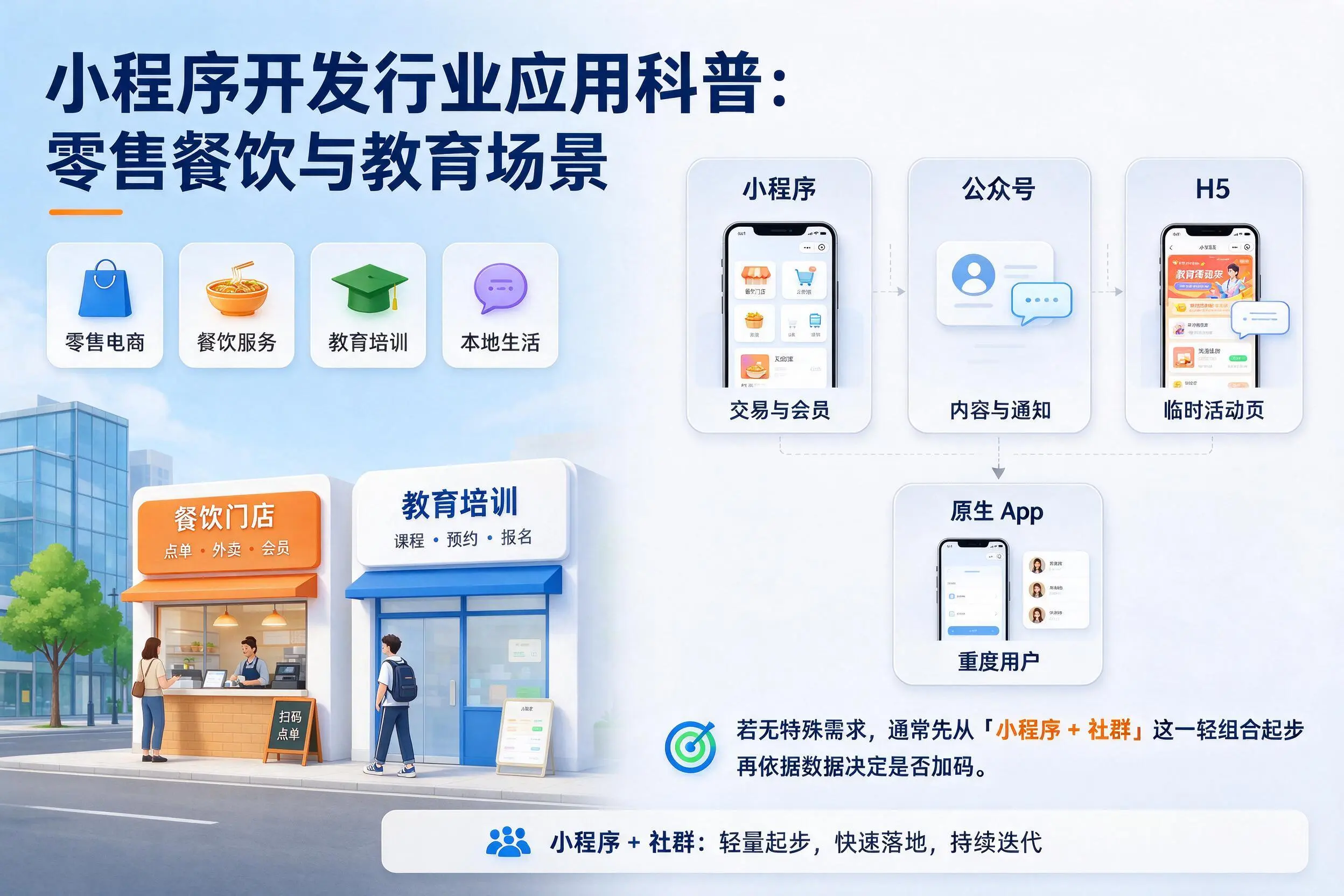 晋中小程序开发行业应用科普:零售餐饮与教育场景
