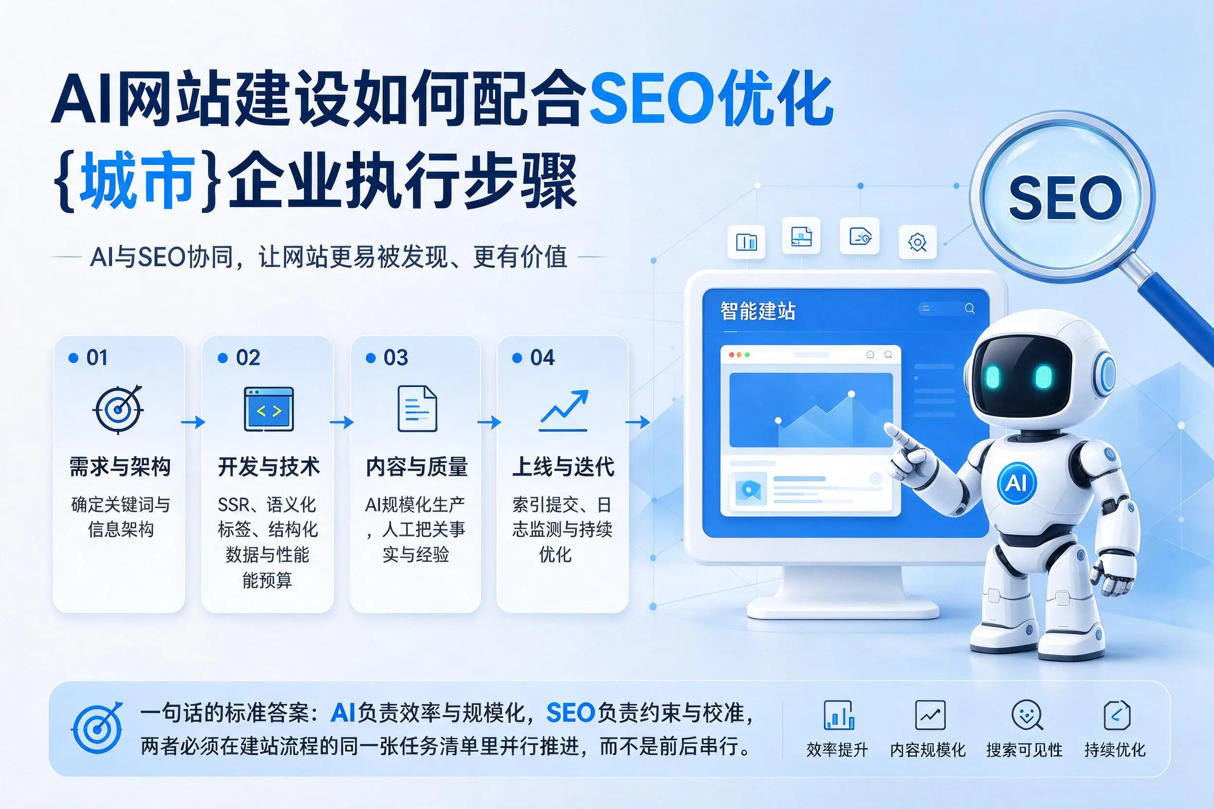 AI网站建设如何配合SEO优化，晋中企业执行步骤