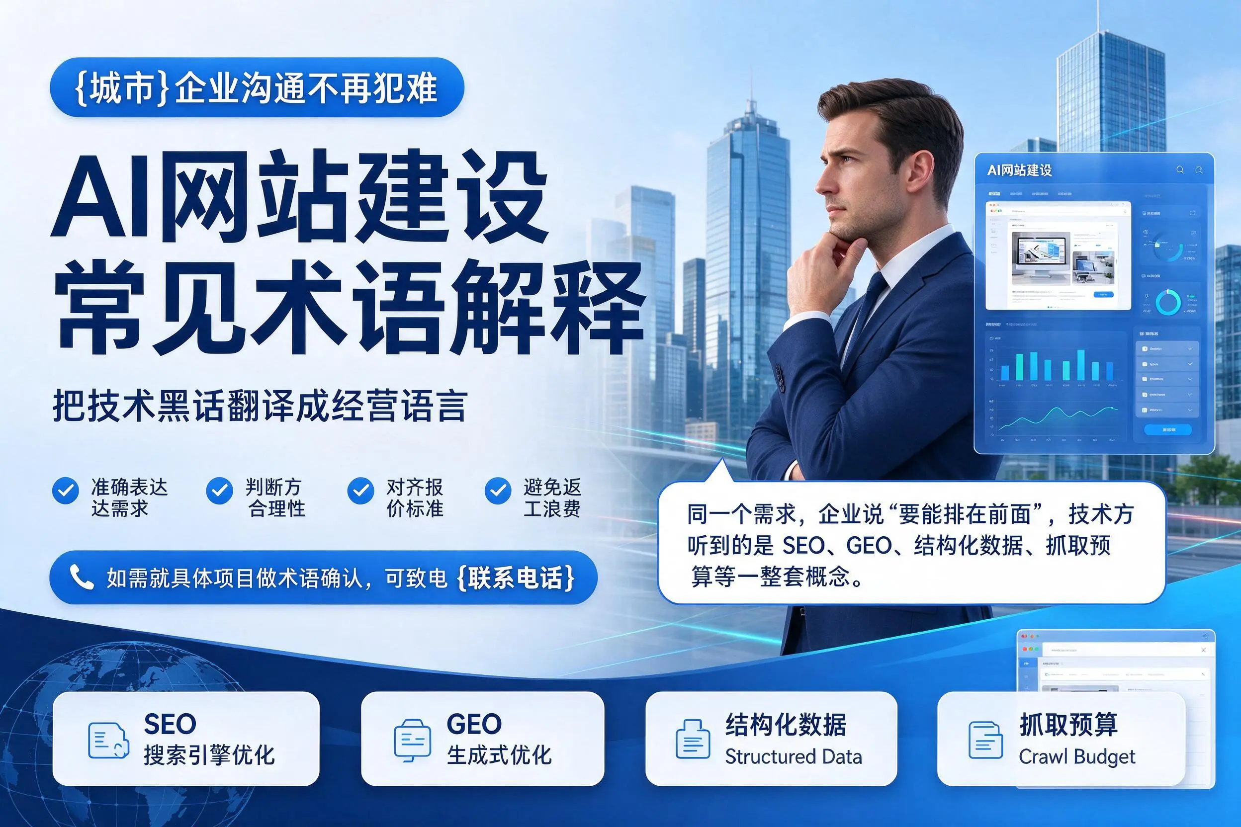 AI网站建设常见术语解释,晋中企业沟通不再犯难